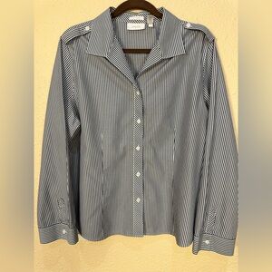 Chicos No Iron Striped Blouse SZ 3